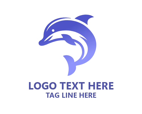 Modern Badge Dolphin Logo