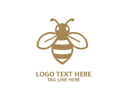Modern Badge Honey Bee Logo