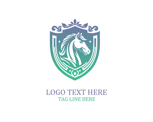 Modern Badge Horse Shield Logo