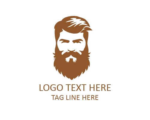 Modern Beard Guy Mascot Logo Design