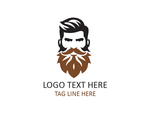 Modern Beard Man Logo Design