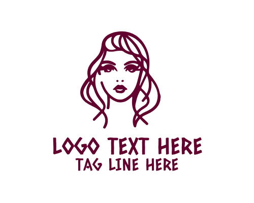 Modern Beauty Lady Line Logo