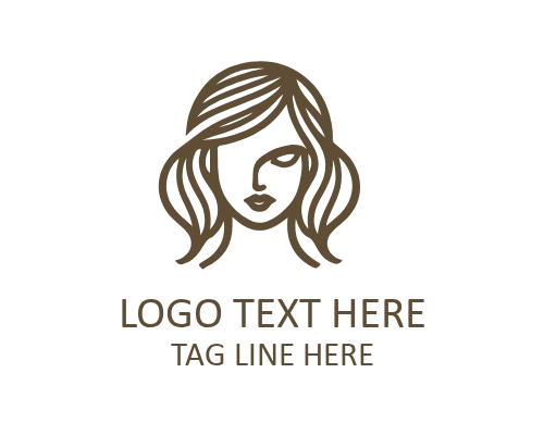 Modern Beauty Woman Outline Logo