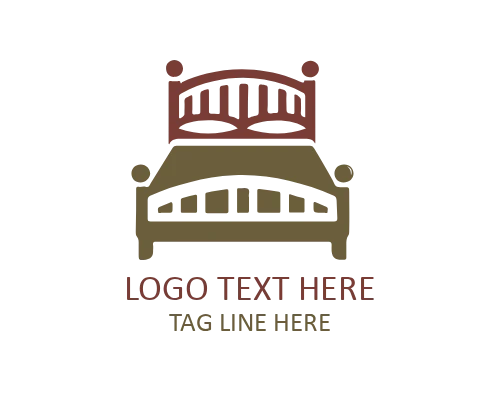Modern Bed Logo for Furniture and Interior Brands