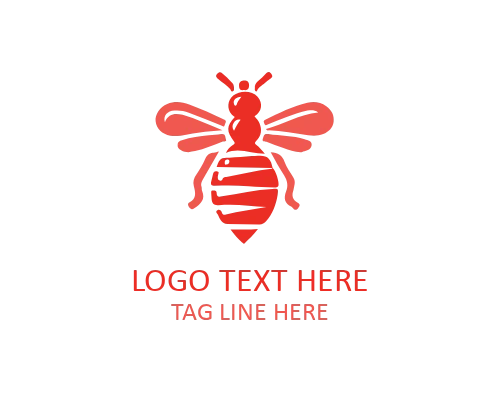 Modern Bee Wing Logo Design