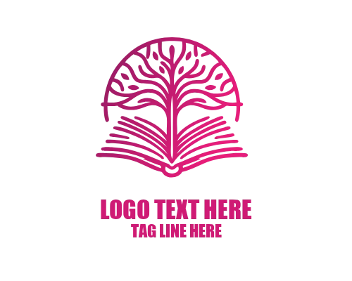 Modern Book Tree Logo