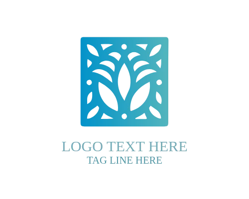 Modern Botanical Floral Cube Logo