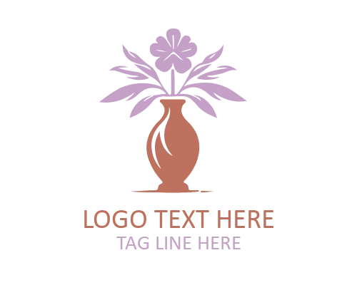 Modern Bouquet Flower Vase Logo