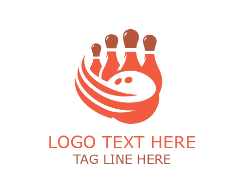 Modern Bowling Ball and Pins Logo for Sports and Club Branding