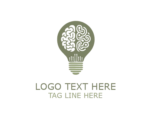 Modern Brain Bulb Logo