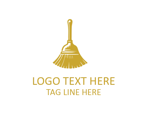Modern Broom Cleaning Icon Logo