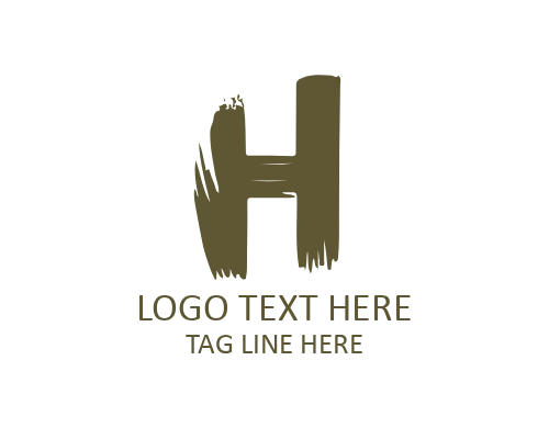 Modern Brush Letter H Logo for Startup Branding