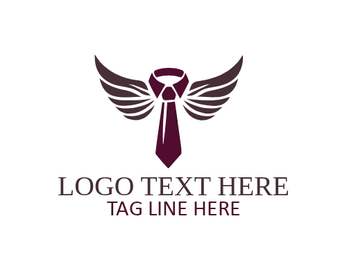 Modern Business Tie Wings Logo