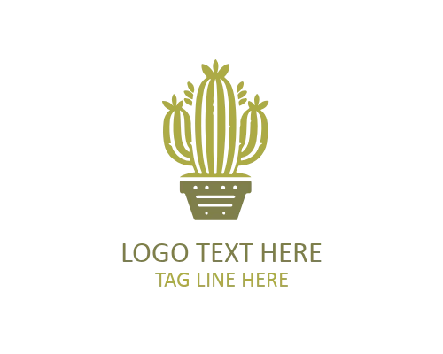 Modern Cactus Icon Logo