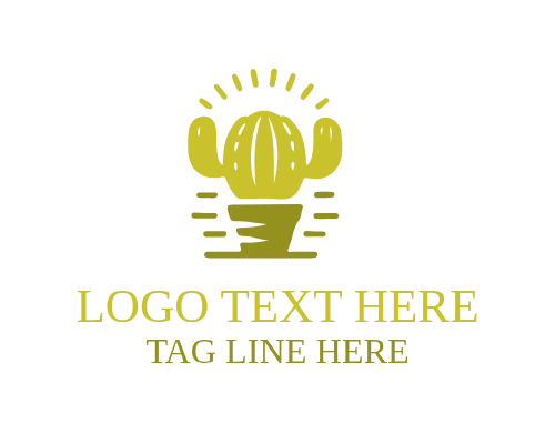 Modern Cactus Icon Logo