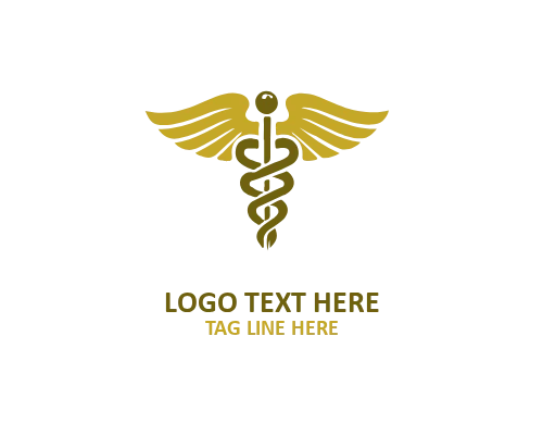 Modern Caduceus Symbol Logo