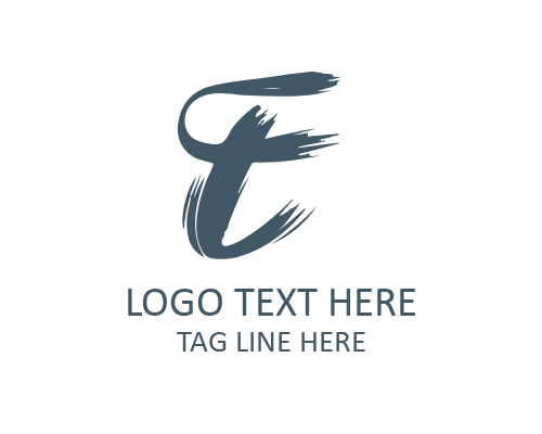 Modern Calligraphy Brush Letter E Logo for Branding