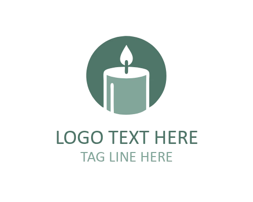 Modern Candle Flame Logo