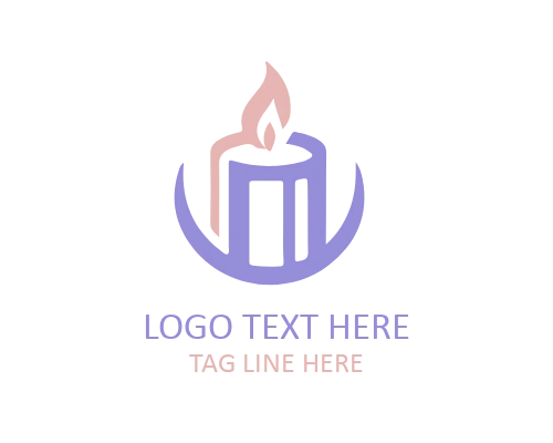 Modern Candle Outline Logo