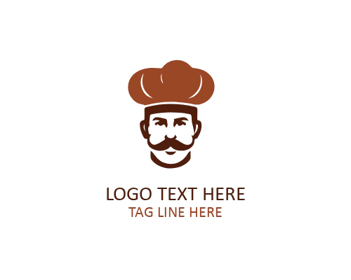 Modern Chef Hat Outline Logo
