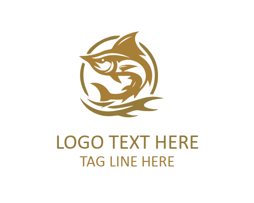 Modern Circle Marlin Fish Logo for Marine Branding