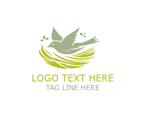 Modern Circle Nesting Bird Logo for Nature Branding