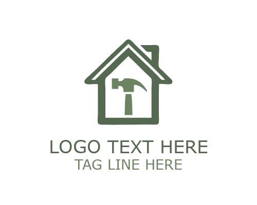 Modern Contractor Hammer Logo