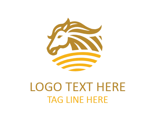 Modern Crest Linear Horse Logo