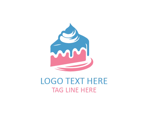 Modern Dessert Cake Slice Logo