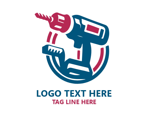 Modern Drill Machine Logo for Tool Brands and Professional Services