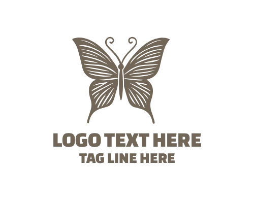 Modern Elegance Butterfly Brand Logo