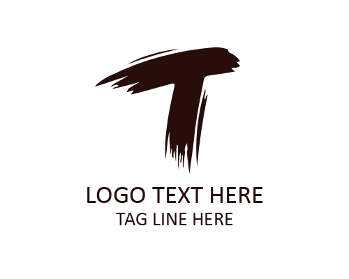 Modern Elegant Brush Letter T Logo for Business Branding