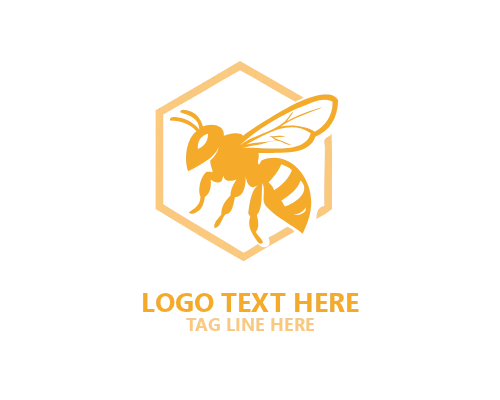 Modern Emblem Honey Bee Logo