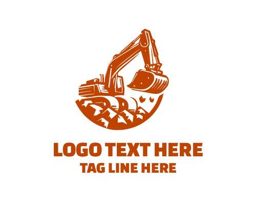 Modern Excavator Construction Logo