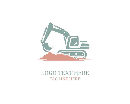 Modern Excavator Icon Logo