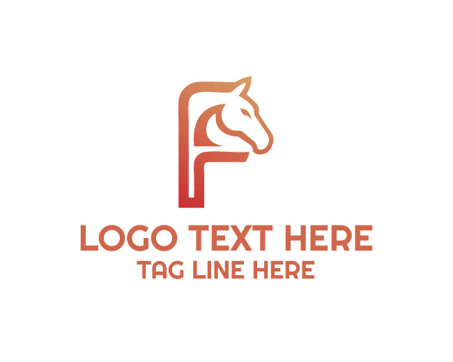 Modern F Horse Mark Logo
