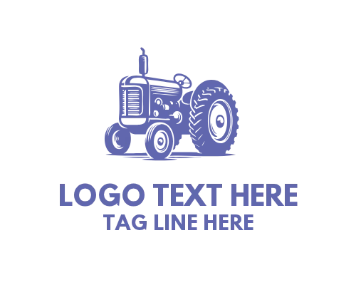 Modern Farm Tractor Badge Logo for Branding and Packaging