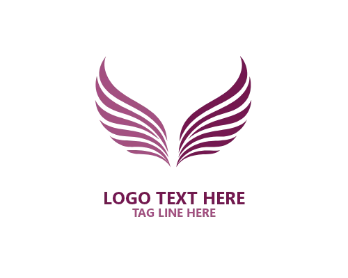  Modern Feather Angel Wings Logo