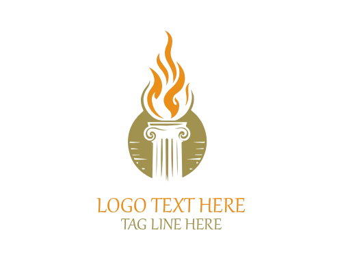 Modern Flame Pillar Logo for Contemporary Energy, Tech, and Creative Brands