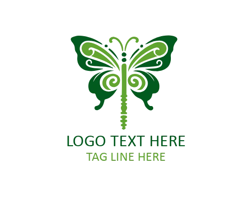Modern Flat Butterfly Key Logo