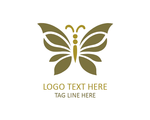 Modern Flat Butterfly Symbol