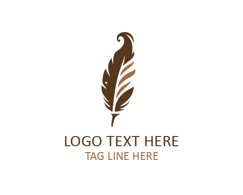  Modern Flat Feather Pen Logo