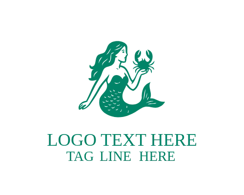 Modern Flat Mermaid Logo
