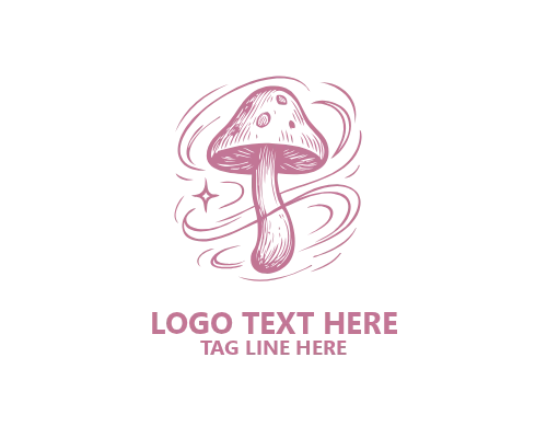 Modern Flat Mushroom Logo