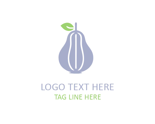 Modern Flat Pear Logo for Organic Brands and Fresh Identity