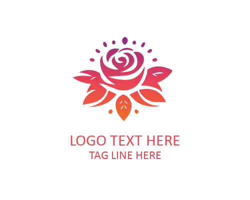 Modern Flat Rose Logo