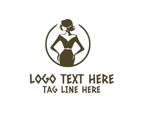 Modern Flat Stylish Lady Logo