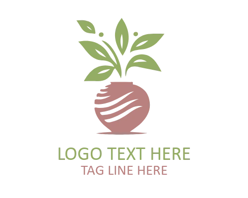 Modern Flower Vase Icon Logo