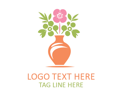 Modern Flower Vase Logo