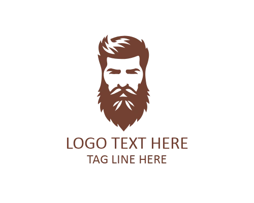 Modern Gentleman Beard Guy Logo
